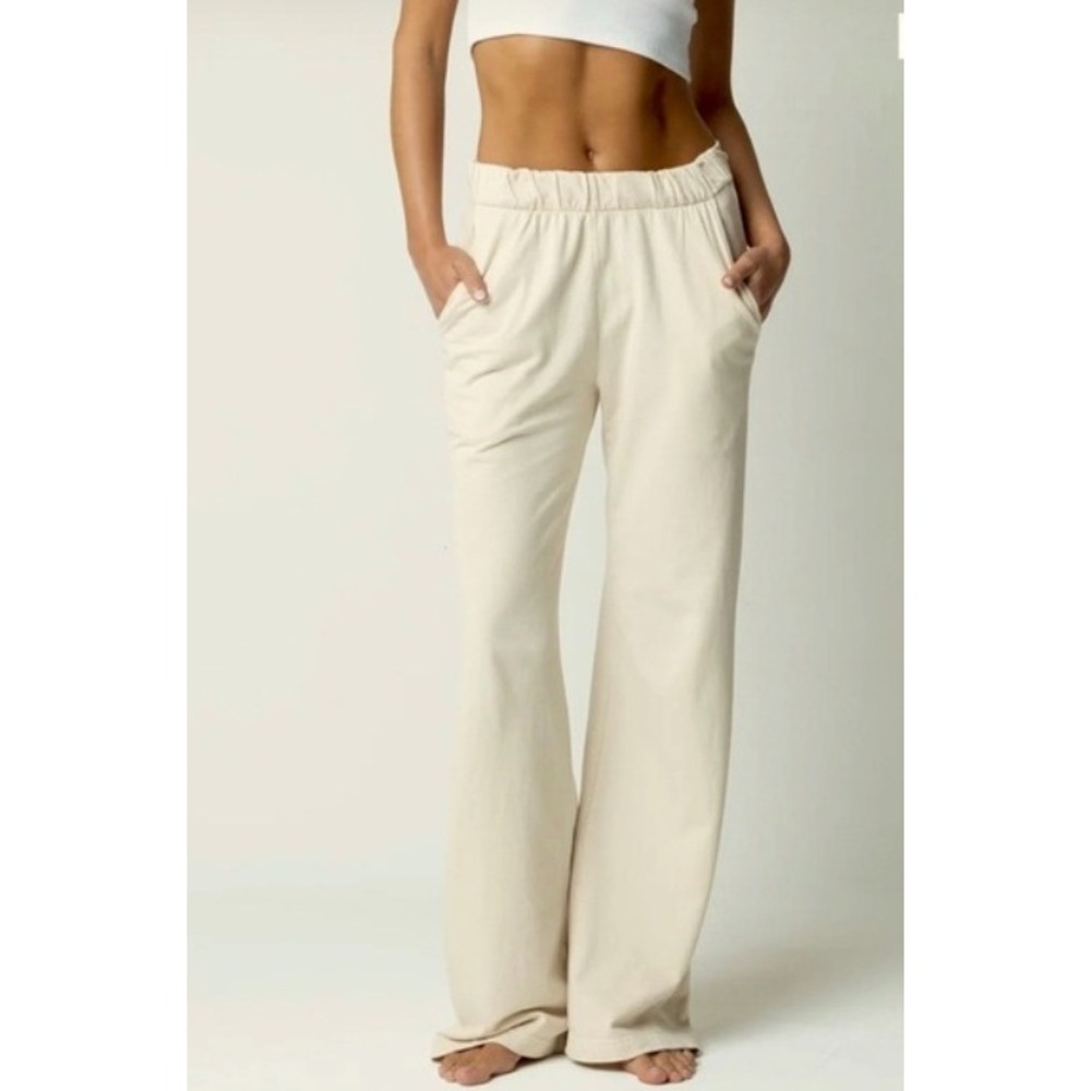 TALENTLESS Cream Wide-Leg Lounge Pants k422